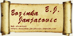 Božinka Janjatović vizit kartica